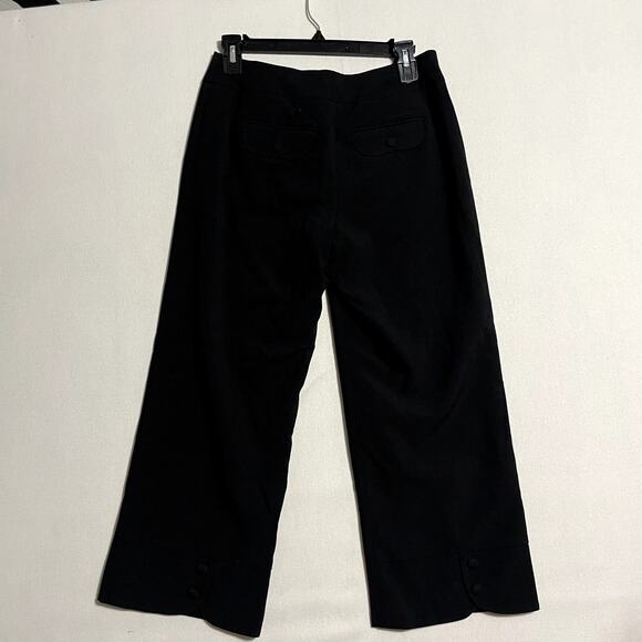 Ann Taylor Signature Fit Black Wide Leg Trousers Pants Just Below Waist - Size 0 - Picture 3 of 10